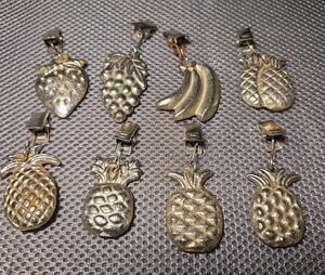 Set Of 8 Table Cloth Weights Pineapples Banana & Berries